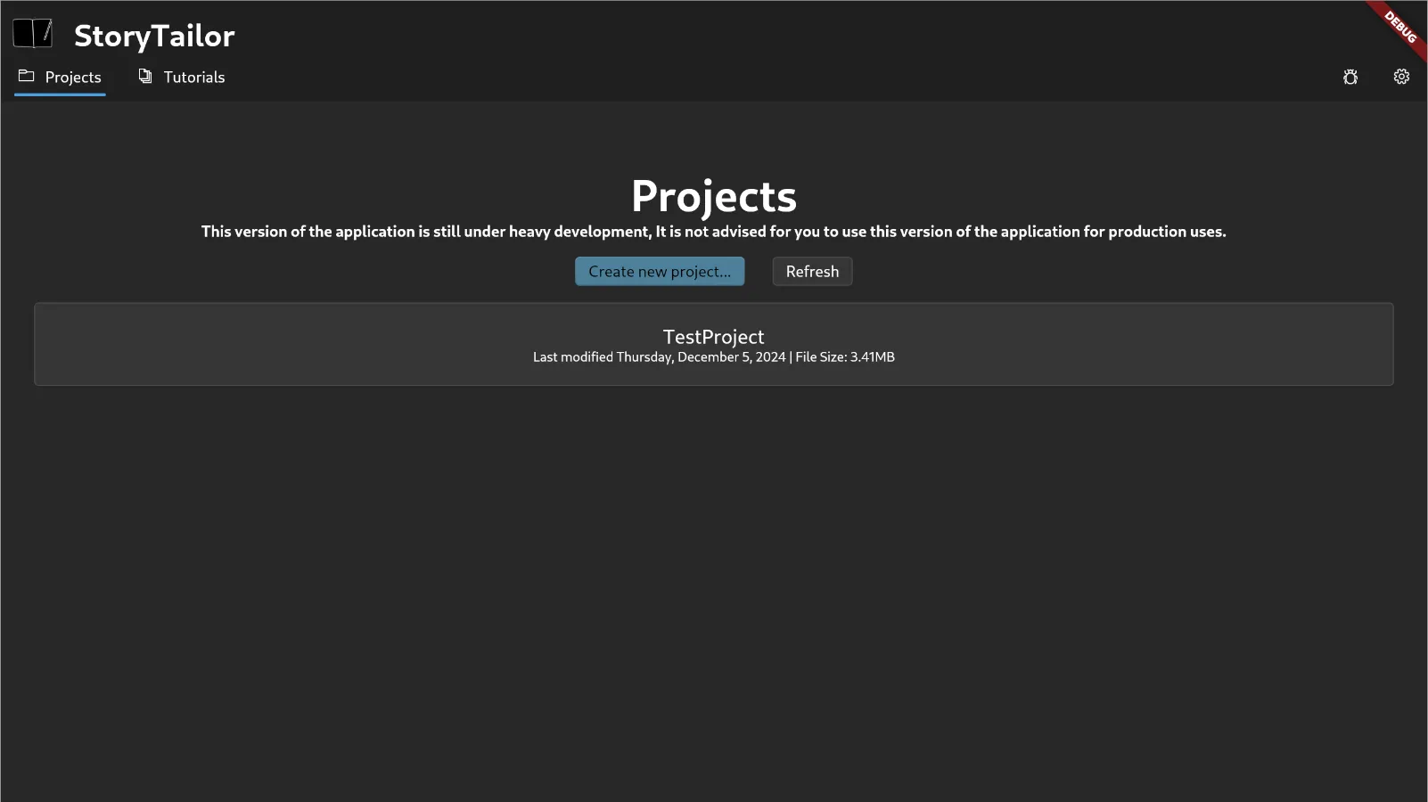 A screenshot of StoryTailor's interface.